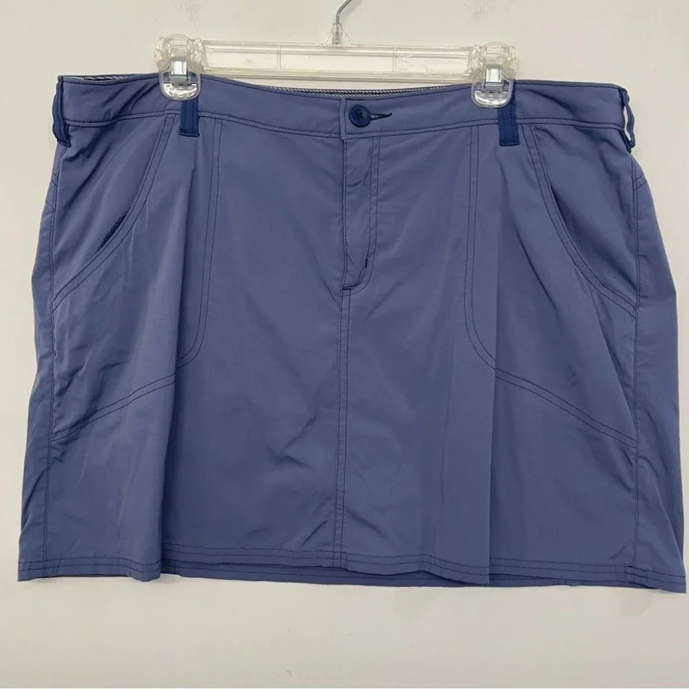 World‎ Wide Sportsman Women's Skort Fishing Skirt Shorts Blue 18 Nylon Stretch